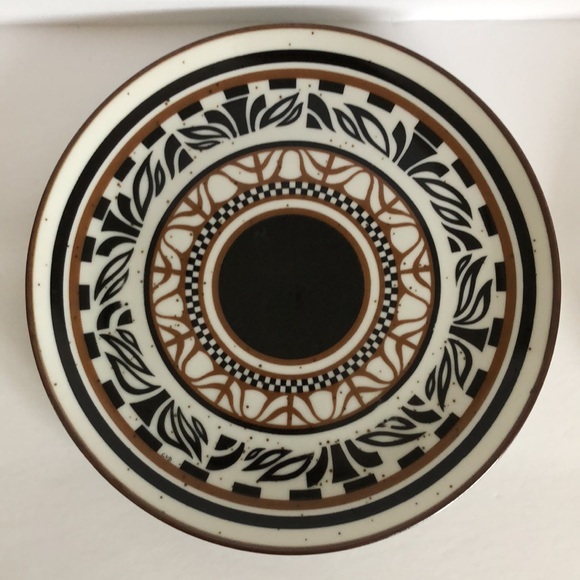 Set Of Two Speckled Southwest Aztec Stoneware Luncheon Plates CVD - Picture 5 of 15